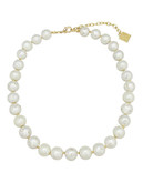 Anne Klein Metal Pearl Collar Necklace - Pearl