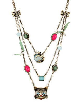 Betsey Johnson Pet Shop Metal Plastic  Necklace - Multi Coloured