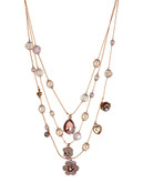 Betsey Johnson Pinktina Metal Plastic Necklace - Pink