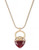 Lucky Brand Gold Tone Semi Precious Stone Pendant Necklace - Gold