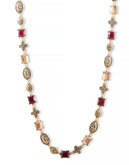 Lucky Brand Gold Tone Semi Precious Stone Collar Necklace - Gold