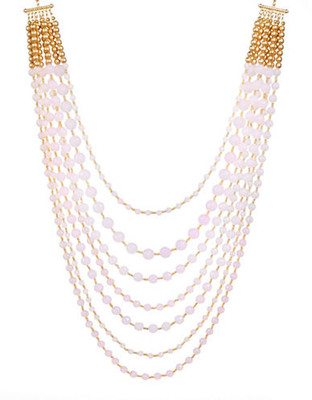 R.J. Graziano Multi Layer Stone Necklace - Blush