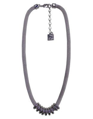 Anne Klein Mesh Collar Necklace - Silver