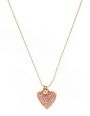 Betsey Johnson Pink Crystal Heart Pendant Necklace - Pink