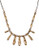 Lucky Brand Silver and Gold Tone Leather Beaded Collar Necklace - Two Tone Colour