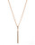 Vince Camuto Linear Equation Rose Gold Rose gold plated base metal Glass Stick Pendant Necklace - Rose Gold