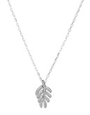 Expression Sterling Silver Leaf Pendant Necklace - Silver