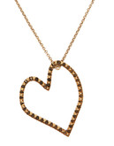 Lucky Brand Gold Tone Open Heart Pendant Necklace - GOLD