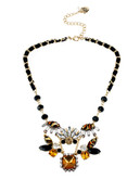 Betsey Johnson Crystal Gem Cluster Frontal Necklace - Black