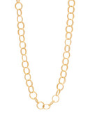 Betsey Johnson Textured Round Link Long Necklace - GOLD