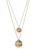 Kenneth Cole New York Gold Disc 2 Row Necklace - Gold