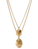 Kenneth Cole New York Sculptural Disc 2 Row Necklace - Gold