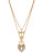Betsey Johnson Heart Lock And Key Two Row Necklace - GOLD
