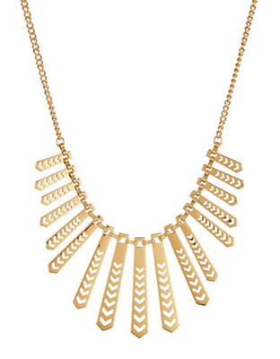 Kensie Chevron Bar Shower Necklace - Gold