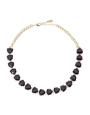 Kensie Triangle Stone Frontal Necklace - BLACK
