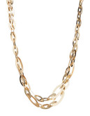 Kensie Sandblasted Double Row Necklace - Gold