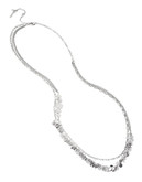 Kenneth Cole New York Silver Geometric Bead and  Shaky Circle Long 2 Row Necklace - Silver
