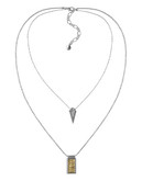 Sam Edelman Double Row Pendant Necklace - Grey