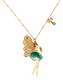Betsey Johnson Fairy Pendant Necklace - Green