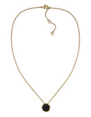 Sam Edelman Set Stone Pendant Necklace - Black/Gold