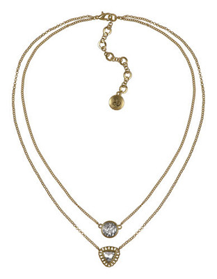 Sam Edelman Metal Glass Pendant Necklace - Gold