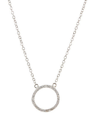 Expression Sterling Silver Cubic Zirconia Circle Necklace - Silver