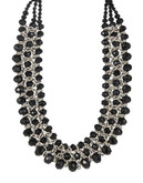 Expression Bead and Chain Collar Necklace - Black