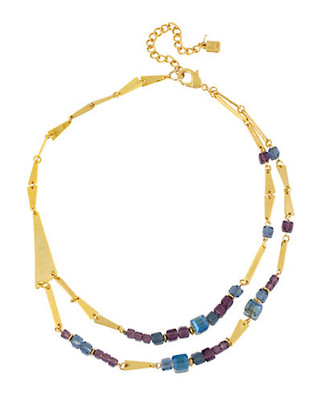 Robert Lee Morris Soho Faceted Bead 2 Row Necklace - Purple