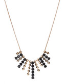 Kensie Metal and Stone Shower Necklace - BLACK