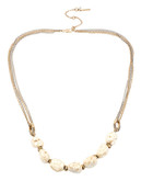 Kenneth Cole New York Semiprecious Bead Frontal Necklace - Natural