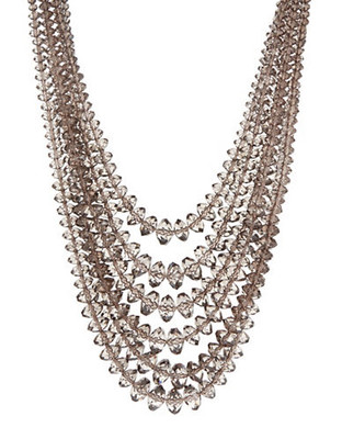 Expression Multi Row Bead Necklace - Dark Grey