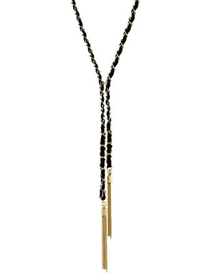 Bcbgeneration Gold And Black Threaded Y Neck - Gold