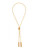Expression Sandblasted Ball With Tassels Necklace - Gold