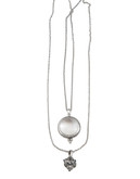 Lucky Brand silver-tone double pendant layered necklace - Silver