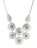 Expression Large Filigree Disc Plate Necklace - Silver