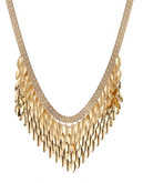 Expression Dangly Leaves Collar Necklace - Gold