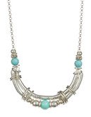 Expression Bead Necklace with Rings - Turquoise