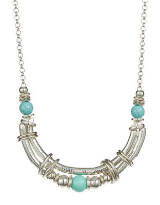 Expression Bead Necklace with Rings - Turquoise