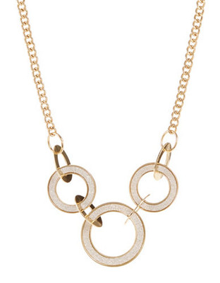 Expression Intertwined Glitter Ring Necklace - Assorted