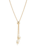 Expression Filigree Grape Pearl Tassel Necklace - Beige