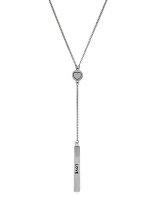 Bcbgeneration Share The Love Light Antique Rhodium Plated Love Y Necklace - Grey