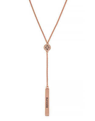 Bcbgeneration Share the Love ID Rose Gold Plated Blessed 32 Inch Y-Necklace - Rose Gold