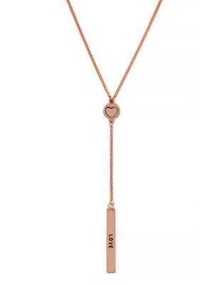 Bcbgeneration Share the Love ID Rose Gold Plated Love 32 Inch Y-Necklace - Rose Gold