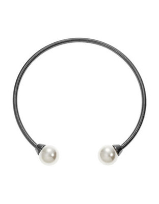 424 Fifth Open Pearl Choker Necklace - Silver