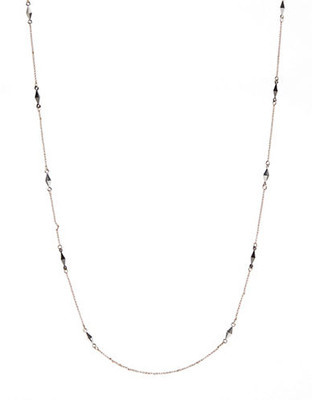 Kensie Faceted Bead Station Necklace - Mix Metal