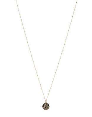 Expression Pave Ball Pendant Bead Chain Necklace - Dark Grey