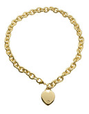 Guess Logo Heart Charm Necklace - Gold