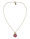 Sam Edelman Double Drop Stone Pendant Necklace - Pink