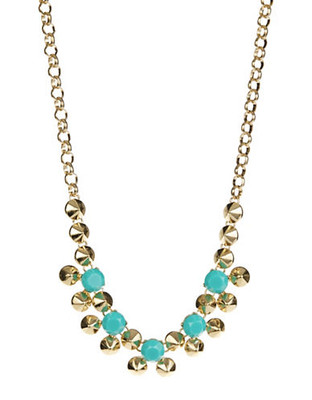 Kensie Faceted Rolo Chain Necklace - Blue