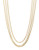 Expression 3 Row Short Snake Chain Necklace - Gold